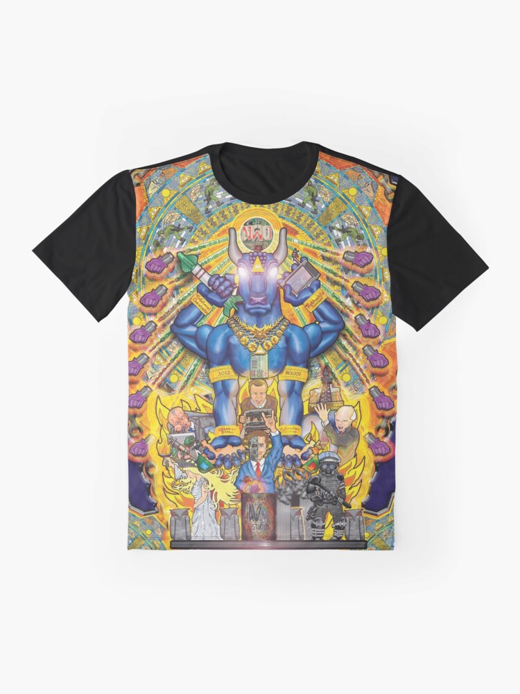 Thumbnail 4 of 5, Graphic T-Shirt, Moloch and the New World Order designed and sold by IAW-Studios.