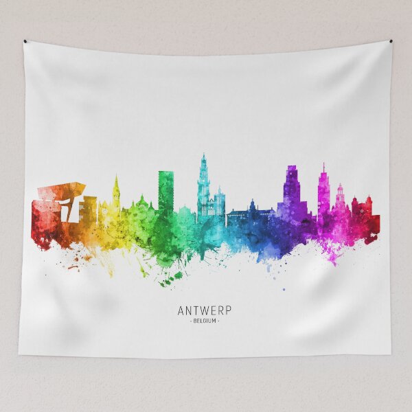 Item preview, Antwerp Belgium Skyline designed and sold by ArtPrints.