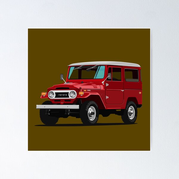 Item preview, Artwork 1970 Toyota FJ40 Landcruiser 4x4 Offroad red designed and sold by SketchNinja.