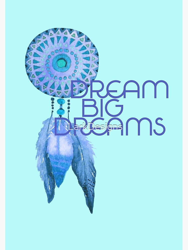 "Dream Big Dreams Blue Dreamcatcher" Spiral Notebook by LarkDesigns