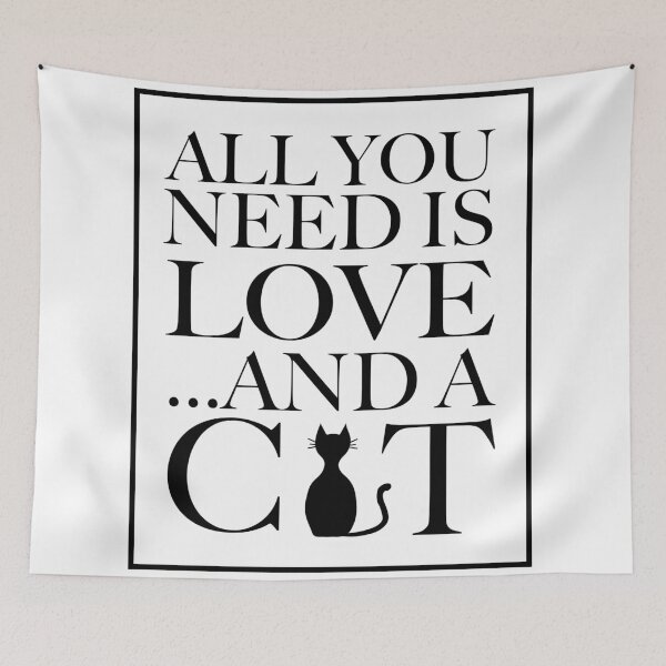 Item preview, All You Need Is Love...And A CAT - Black designed and sold by Mita Hego.