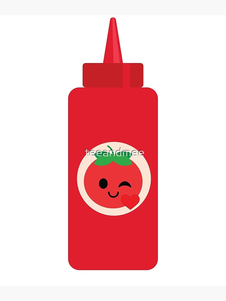 "Ketchup Sauce Emoji Flirt and Blow Kiss" Poster by teeandmee Redbubble
