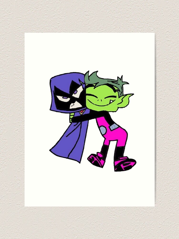 Raven Beast Boy Art Print By Lunarkitten96 Redbubble