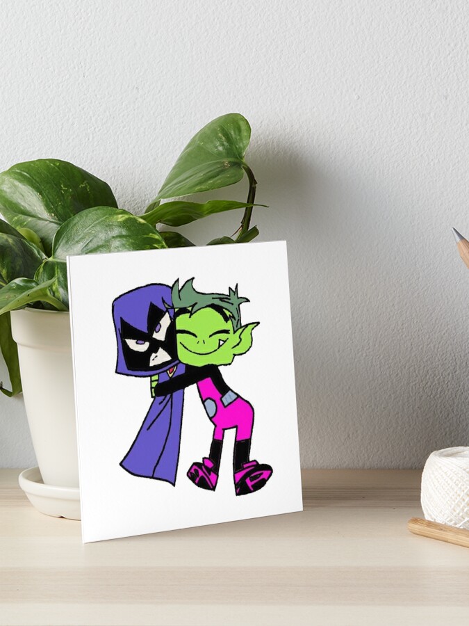 Raven Beast Boy Art Board Print By Lunarkitten96 Redbubble