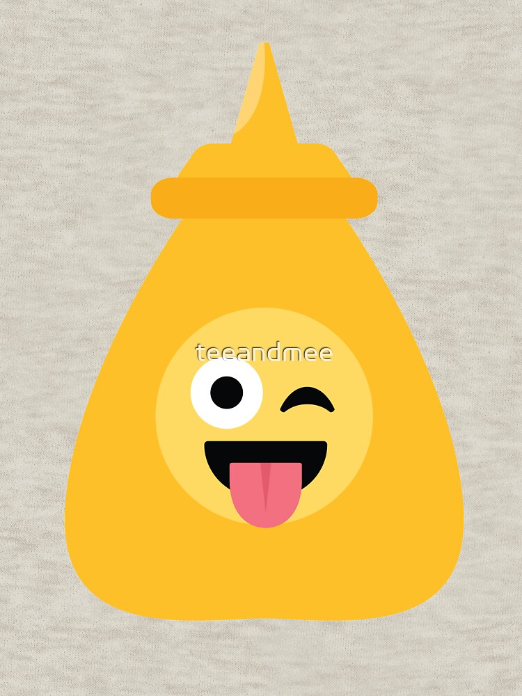 "Mustard Sauce Emoji Wink and Tongue Out" Zipped Hoodie by teeandmee Redbubble