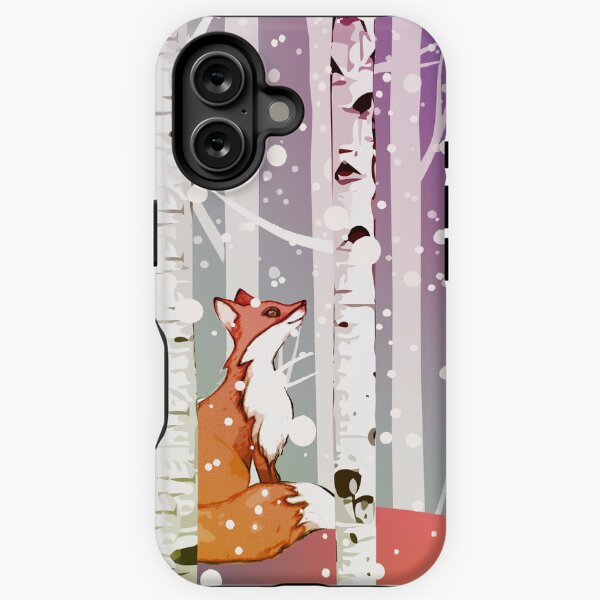 Item preview, Winter Forest and kawaii fox, cute fox, wild animals, woodland animals lovers designed and sold by Collagedream.