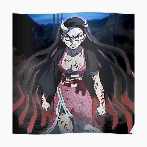 Nezuko Transformed Retro Demon Slayer Kimetsu No Yaiba Poster By B Love Redbubble