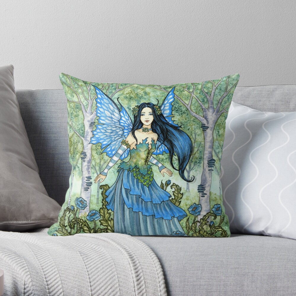 The Blue Wood Throw Pillow