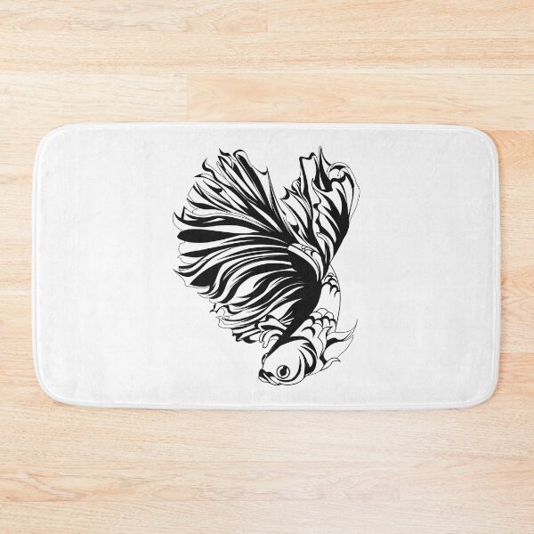 Item preview, Betta fish drawing black and white designed and sold by 4You4U.