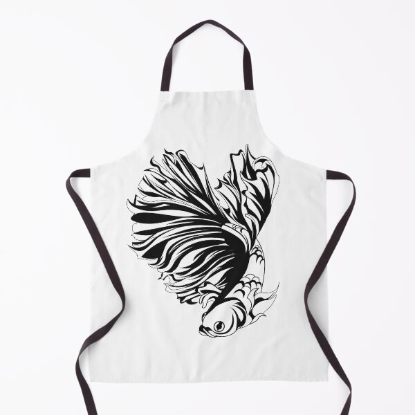 Item preview, Betta fish drawing black and white designed and sold by 4You4U.