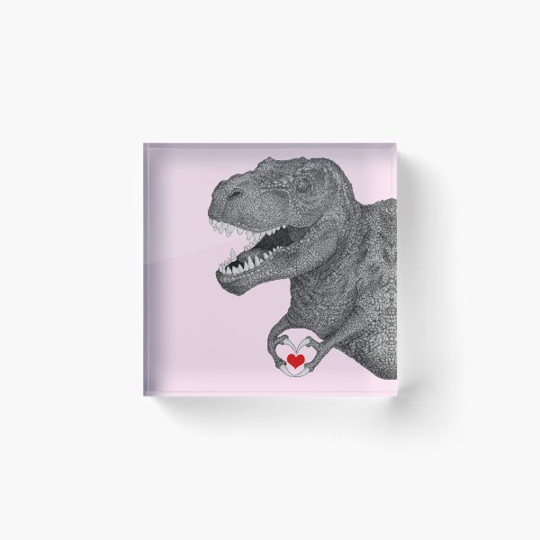 T-Rex Love Acrylic Block