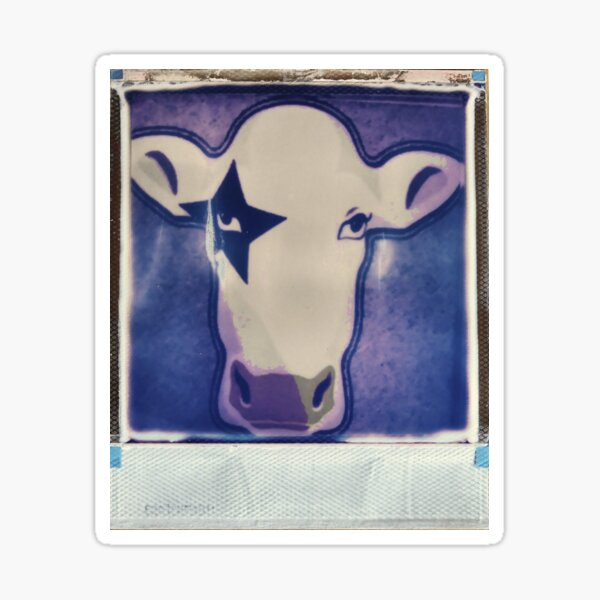 Bowie Cow / David Bowie Cow Polaroid Sticker