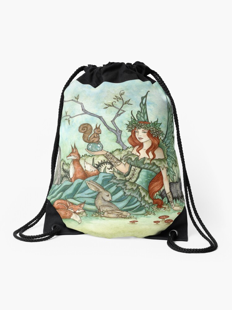 Thumbnail 1 of 3, Drawstring Bag, Together designed and sold by AmyBrownArt.