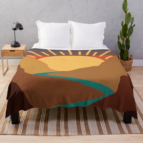 Item preview, Sunset Over Mountains and River Minimalist Design designed and sold by Creations-By-Em.