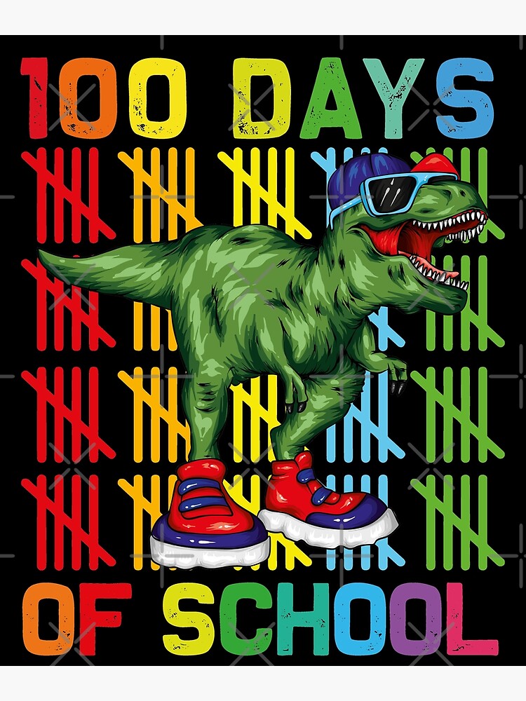 100-days-of-school-dinosaur-trex-100th-day-of-school-smarter-poster