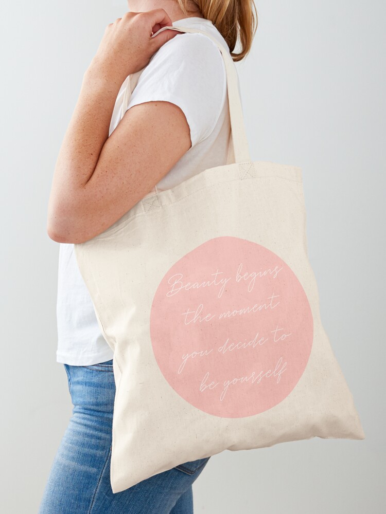Beauty Begins the Moment You Decide to Be Yourself CoCo Chanel Quote in  Blush Pink Tote Bag for Sale by pb598