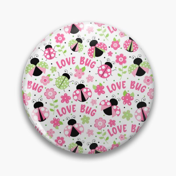 Item preview, Love Bug Ladybugs and Flowers in Pink and Green designed and sold by KrisInStitches.