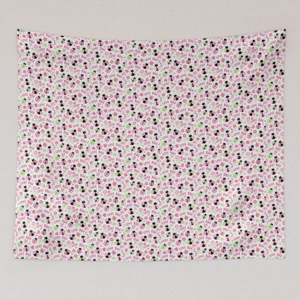 Item preview, Love Bug Ladybugs and Flowers in Pink and Green designed and sold by KrisInStitches.