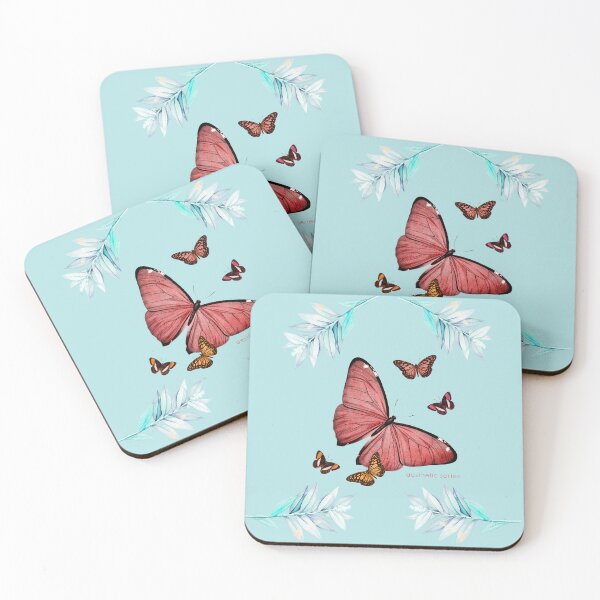 Item preview, Red butterflies with floral elements designed and sold by angelisart.