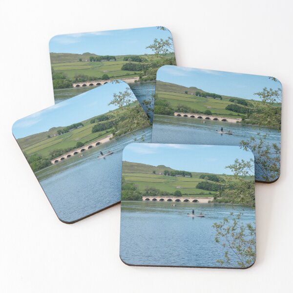 Item preview, Fishing boats and Ashopton viaduct at Ladybower Reservoir designed and sold by cdkphotos.