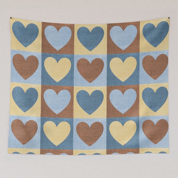 Item preview, Valentines Day Hearts On Jute Burlap Background designed and sold by LashCreations.