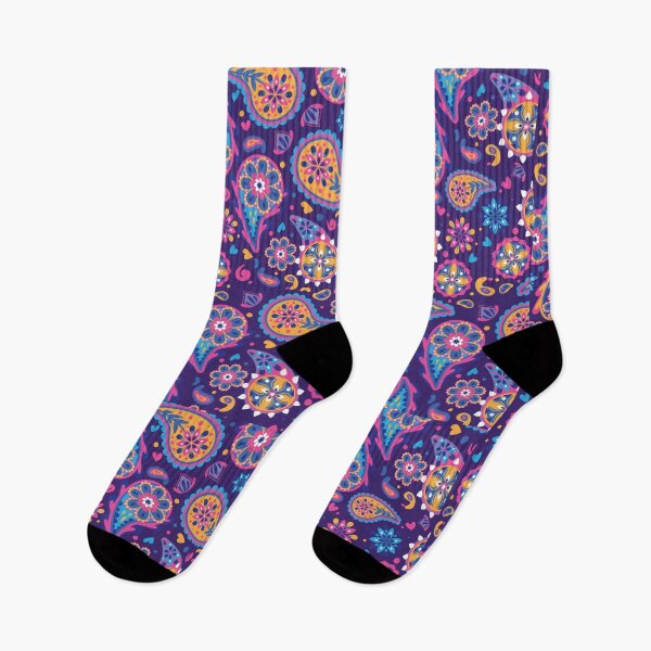 Item preview, Orange, Pink and Blue Paisley on Purple designed and sold by Sport-it.