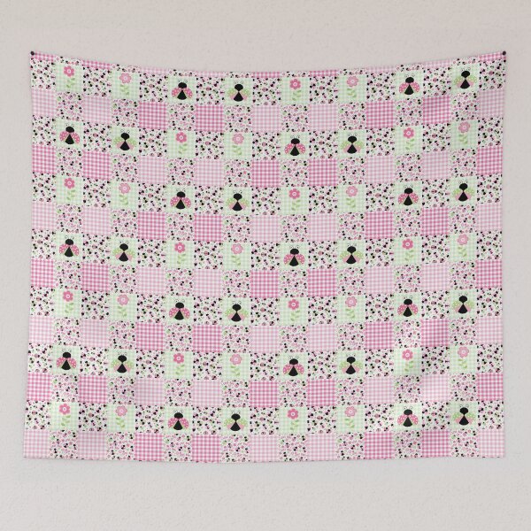 Item preview, Love Bug Ladybugs and Flowers Patchwork designed and sold by KrisInStitches.