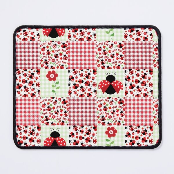 Item preview, Love Bug Ladybugs and Flowers Patchwork designed and sold by KrisInStitches.