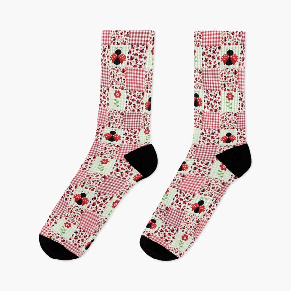 Item preview, Love Bug Ladybugs and Flowers Patchwork designed and sold by KrisInStitches.