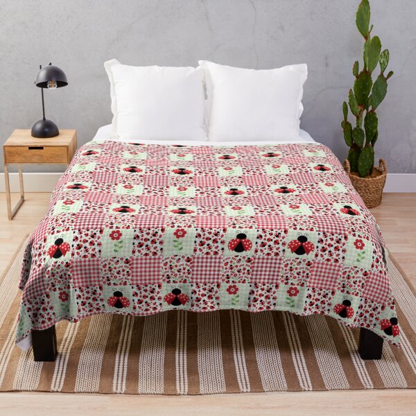 Item preview, Love Bug Ladybugs and Flowers Patchwork designed and sold by KrisInStitches.