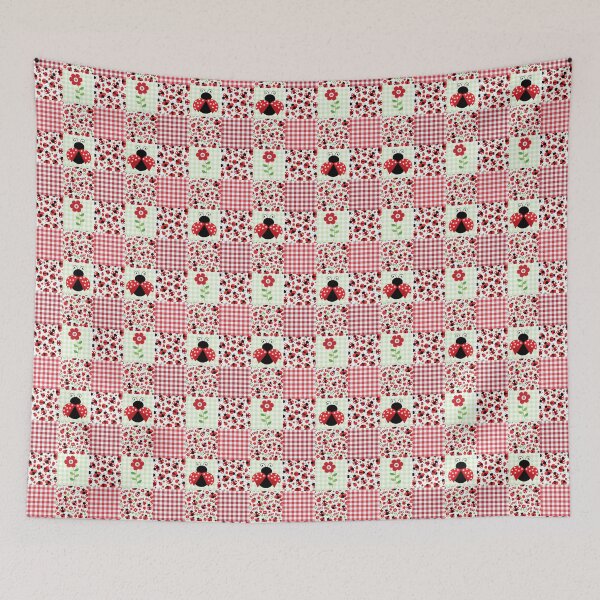 Item preview, Love Bug Ladybugs and Flowers Patchwork designed and sold by KrisInStitches.