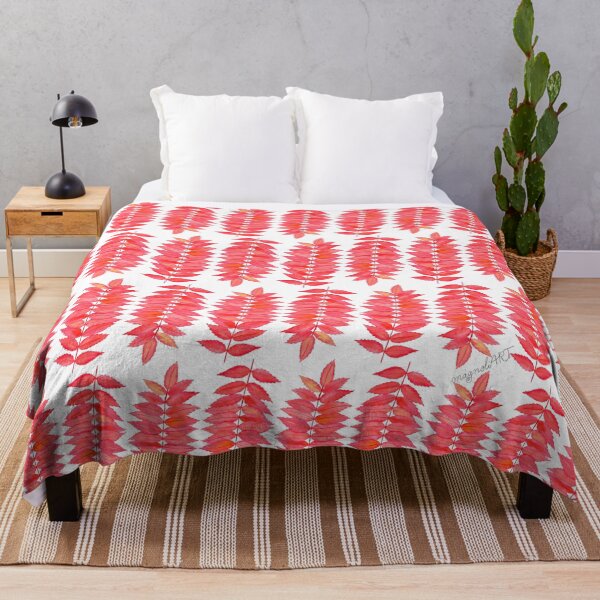 Item preview, Red Staghorn sumac leaves, botanical watercolor designed and sold by magnoliART botanical_kata.