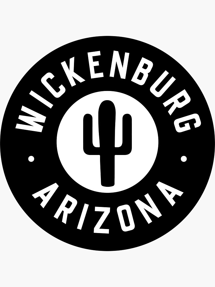 "Wickenburg Arizona Saguaro Cactus Logo Sticker" Sticker by