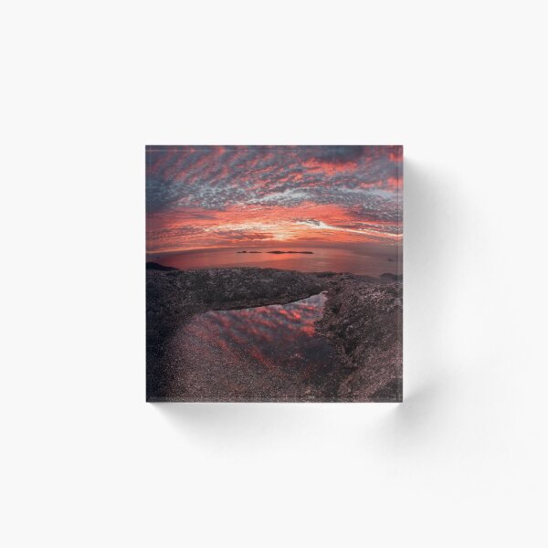 Mt Oberon sunset Acrylic Block