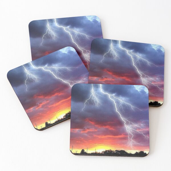 Item preview, sunset with lightning and dark clouds designed and sold by Shopster381.
