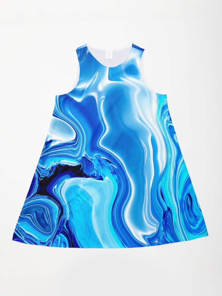 Holographic Marble, Shades of Liquid Blue" A-Line Dress for Sale by GeminiSq | Redbubble Holographic Marble, Shades of Liquid Blue" A-Line Dress for Sale by GeminiSq | Redbubble