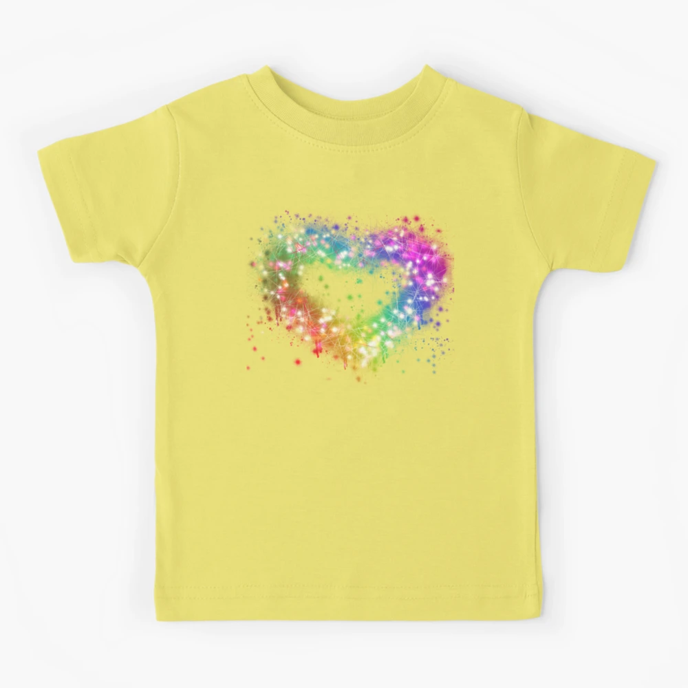 Rainbow sparkle heart, neon spray paint design