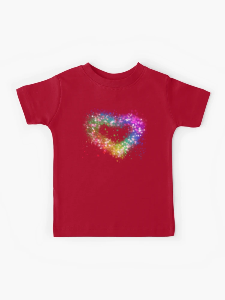 Rainbow sparkle heart, neon spray paint design