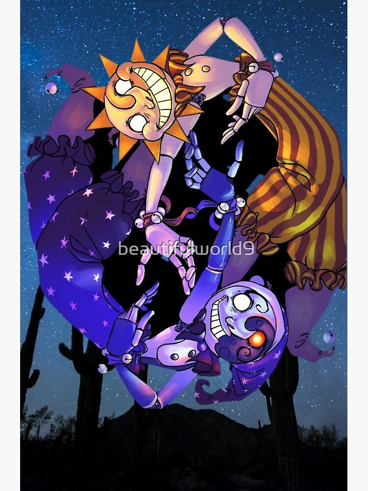 Fnaf Security Breach Sun And Moon Poster By Beautifulworld9 Redbubble