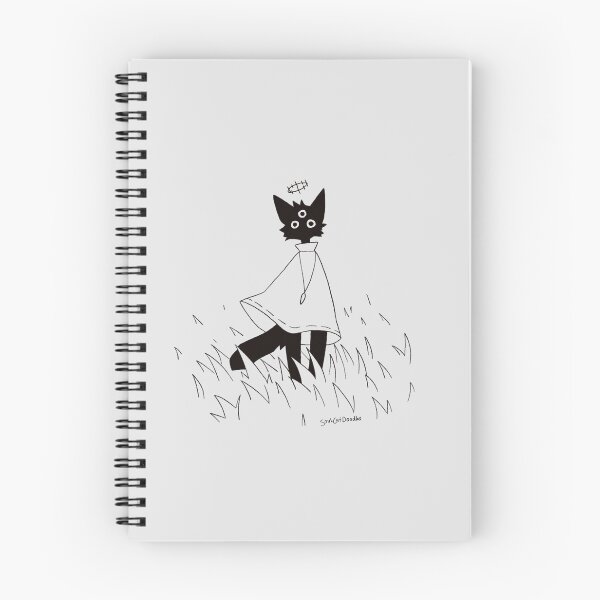 Item preview, sølkāt vibing in a field, uncolored  designed and sold by SoulCatProducts.