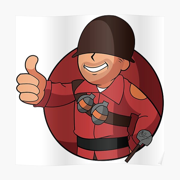 Tf2 Soldier Posters Redbubble - tf2 soldier roblox