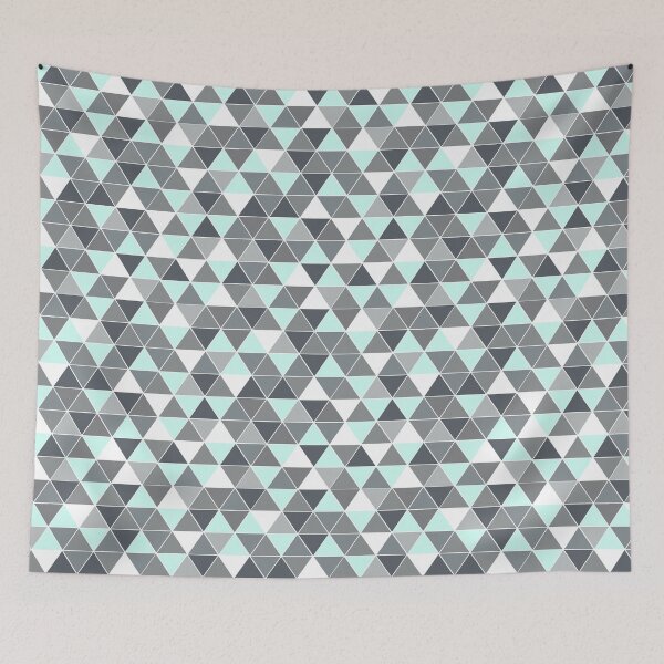 Item preview, Modern geometric mint triangles designed and sold by tingbysanna.