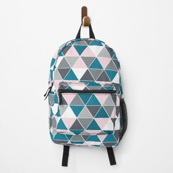 Item preview, Modern geometric teal pink triangles designed and sold by tingbysanna.