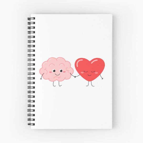 Item preview, Cute cartoon brain and heart characters holding hands design . Mind and feeling harmony concept  designed and sold by Rebend.