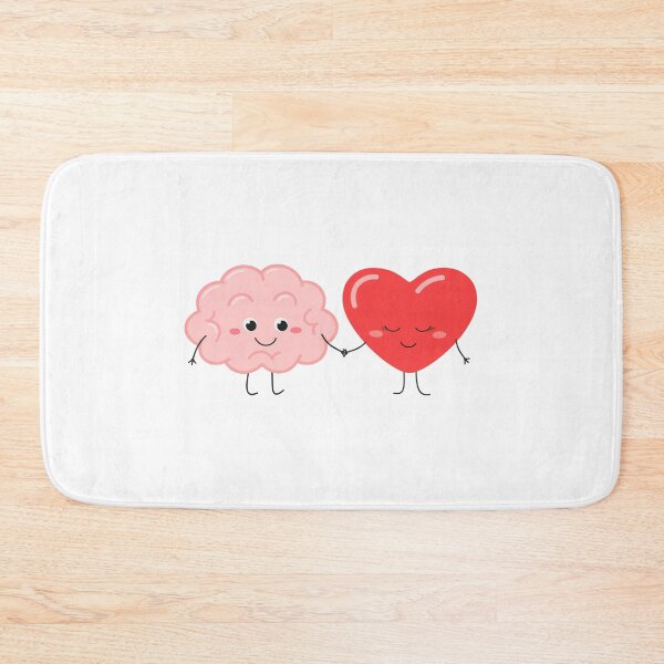 Item preview, Cute cartoon brain and heart characters holding hands design . Mind and feeling harmony concept  designed and sold by Rebend.