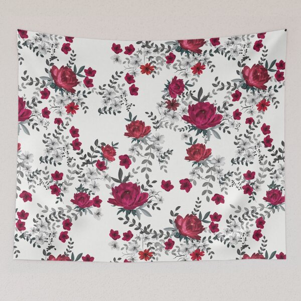 Item preview, Vintage red rose flowers designed and sold by tingbysanna.