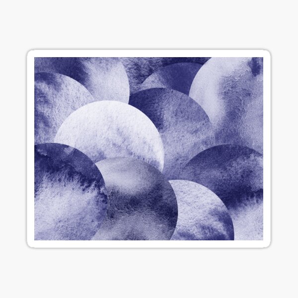Item preview, Round Spheres Watercolor Circles Purple Blue Very Peri Calm Monochrome Interior Decor II designed and sold by Irina Sztukowski.