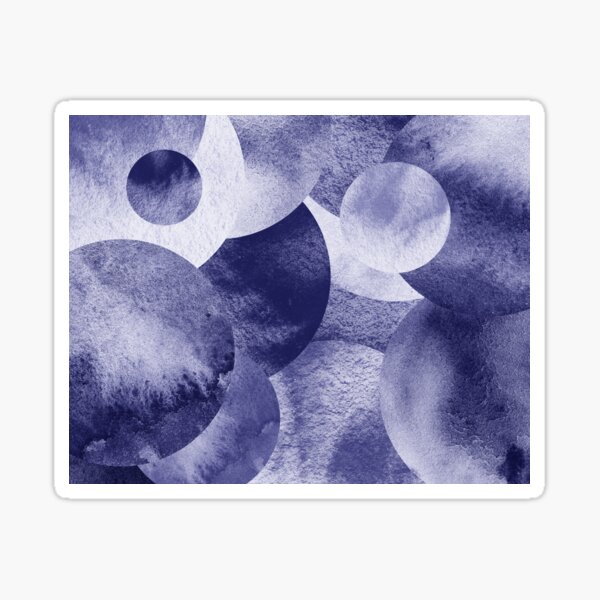 Item preview, Round Spheres Watercolor Circles Purple Blue Very Peri Calm Monochrome Interior Decor III designed and sold by Irina Sztukowski.