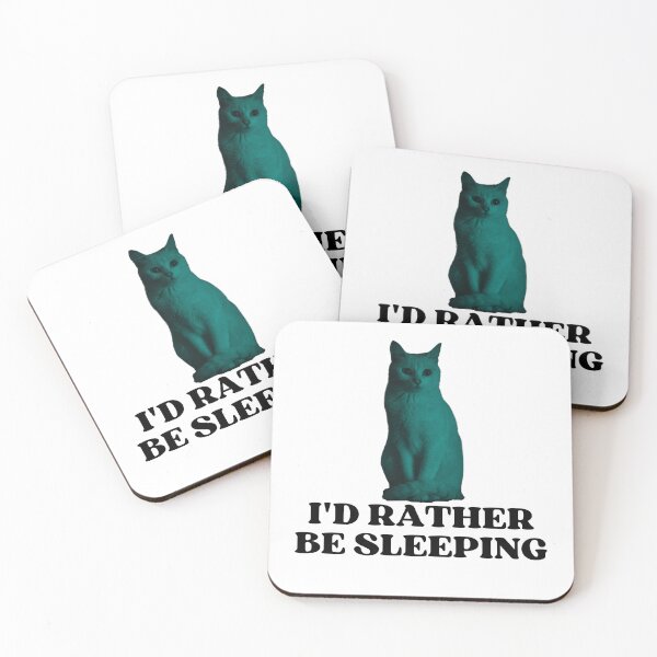 Item preview, ID RATHER BE SLEEPING - Funny Cat Pictures with Captions and Cat Sayings designed and sold by FunnyCatsFam.