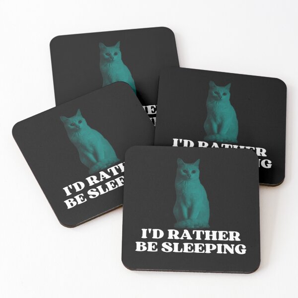 Item preview, ID RATHER BE SLEEPING - Funny Cat Pictures with Captions and Cat Sayings designed and sold by FunnyCatsFam.